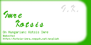 imre kotsis business card